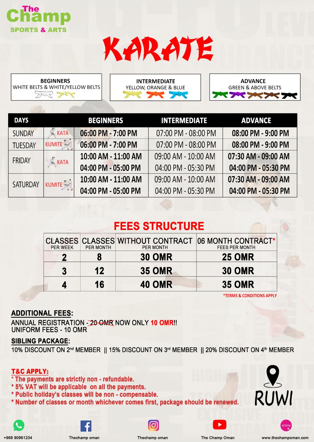 Ruwi Training Schedule